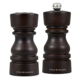 Cole & Mason London 13cm Beech Wood Salt Shaker & Pepper Mill Set - Chocolate