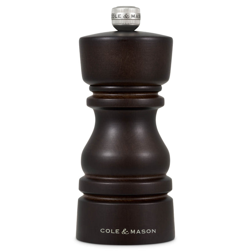 Cole & Mason London 13cm Beech Wood Salt Shaker & Pepper Mill Set - Chocolate