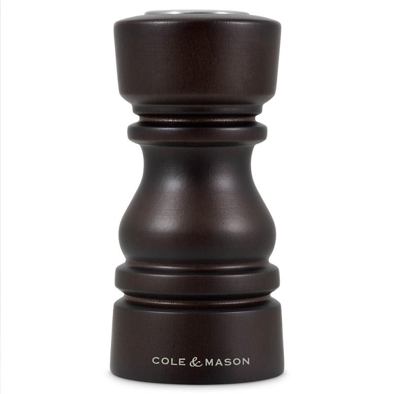 Cole & Mason London 13cm Beech Wood Salt Shaker & Pepper Mill Set - Chocolate