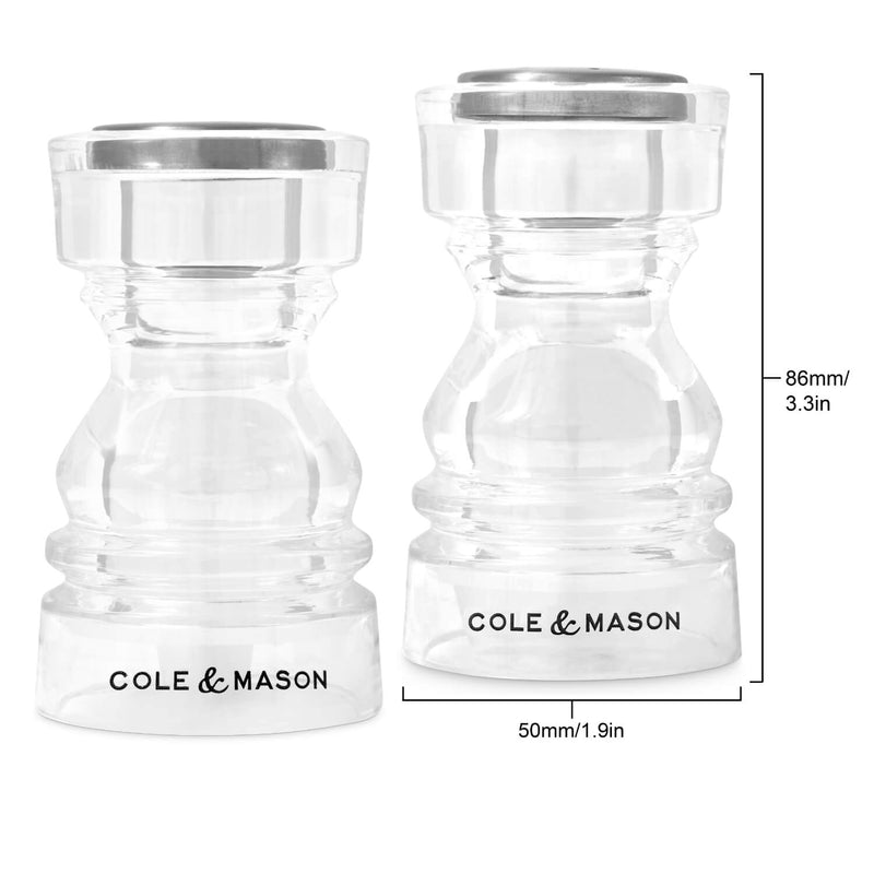 Cole & Mason London 8.6cm Acrylic Salt & Pepper Shaker Set