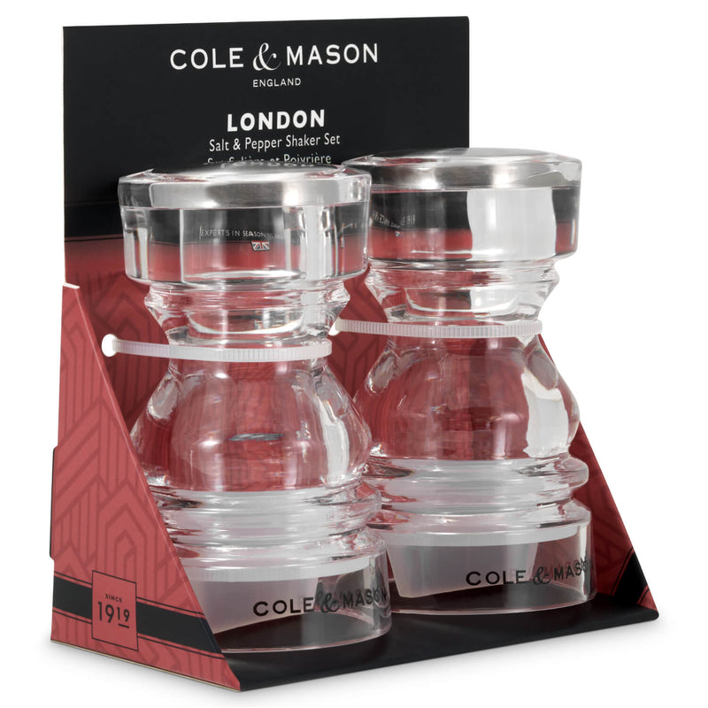 Cole & Mason London 8.6cm Acrylic Salt & Pepper Shaker Set