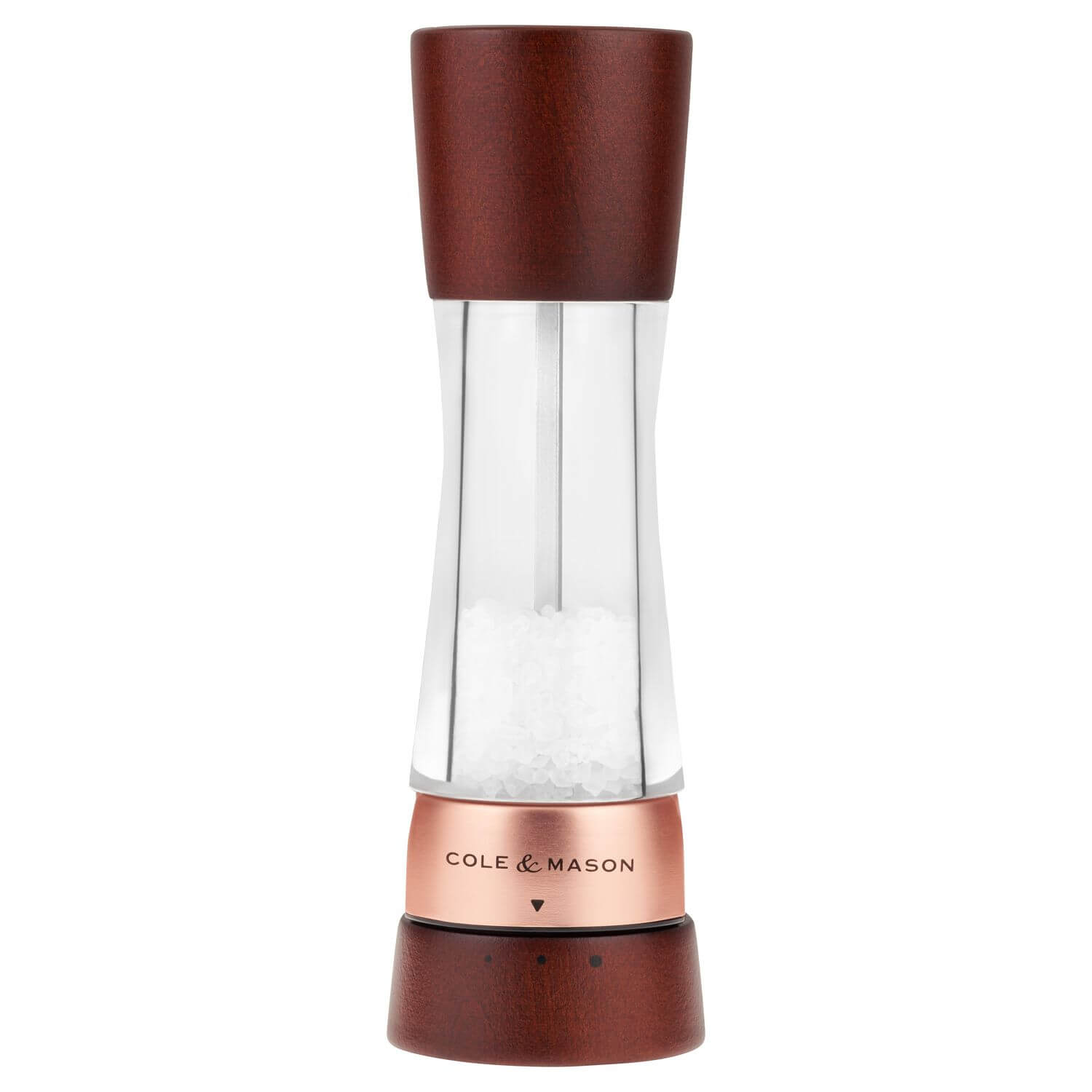 Cole & Mason Derwent Salt Mill, 190mm – Adjustable Ceramic Grinder, Stainless Steel & Acrylic