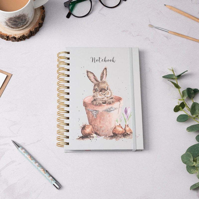 Wrendale Designs by Hannah Dale A5 Notebook - The Flower Pot - Rabbit