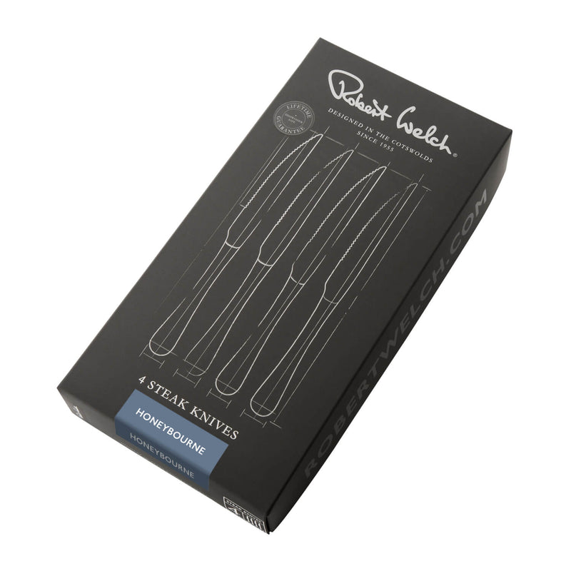 Robert Welch Honeybourne Bright 42-Piece Stainless Steel Cutlery Set with 4 Free Steak Knives