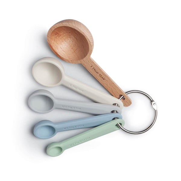 Zeal Silicone & Wood 5-Piece Measuring Spoon Set