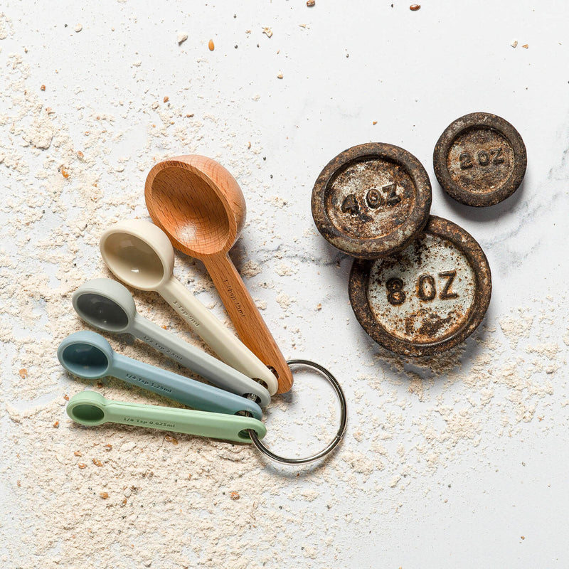 Zeal Silicone & Wood 5-Piece Measuring Spoon Set