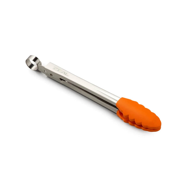 Zeal 20cm Stainless Steel Silicone Mini Tongs - Neon Orange