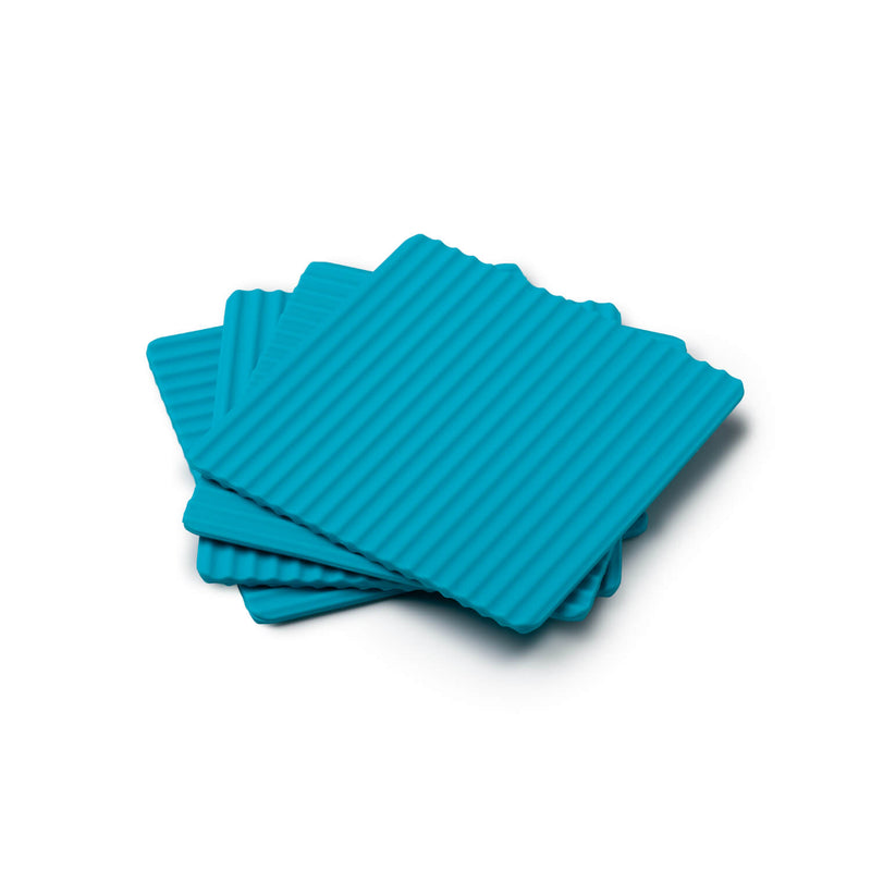 Zeal Set Of 4 Silicone Coasters - Aqua