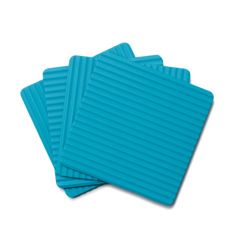 Zeal Set Of 4 Silicone Coasters - Aqua