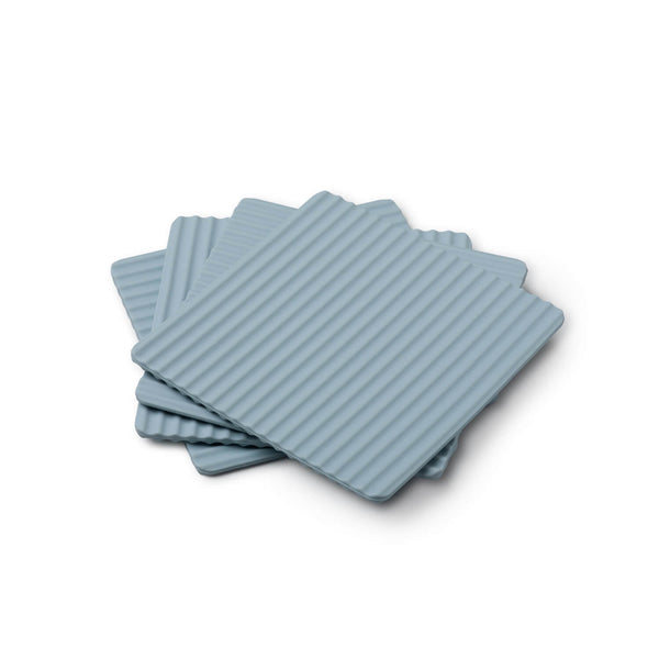Zeal Set Of 4 Silicone Coasters - Duck Egg Blue
