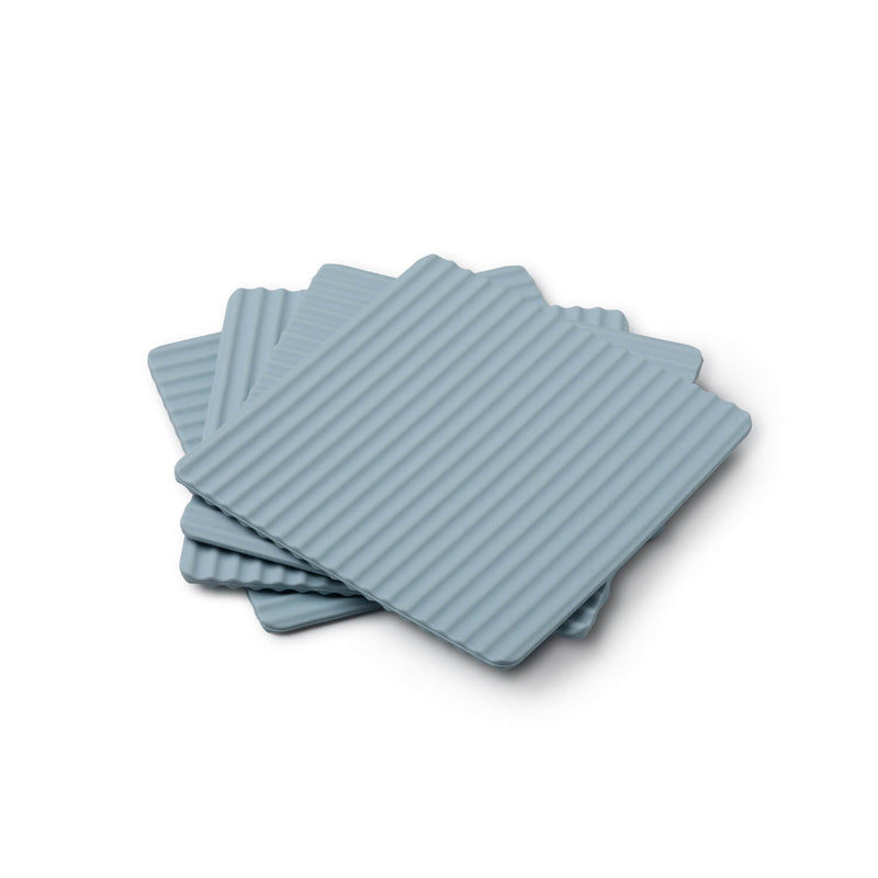 Zeal Set Of 4 Silicone Coasters - Duck Egg Blue