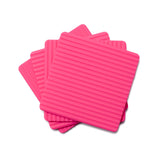 Zeal Set Of 4 Silicone Coasters - Neon Pink