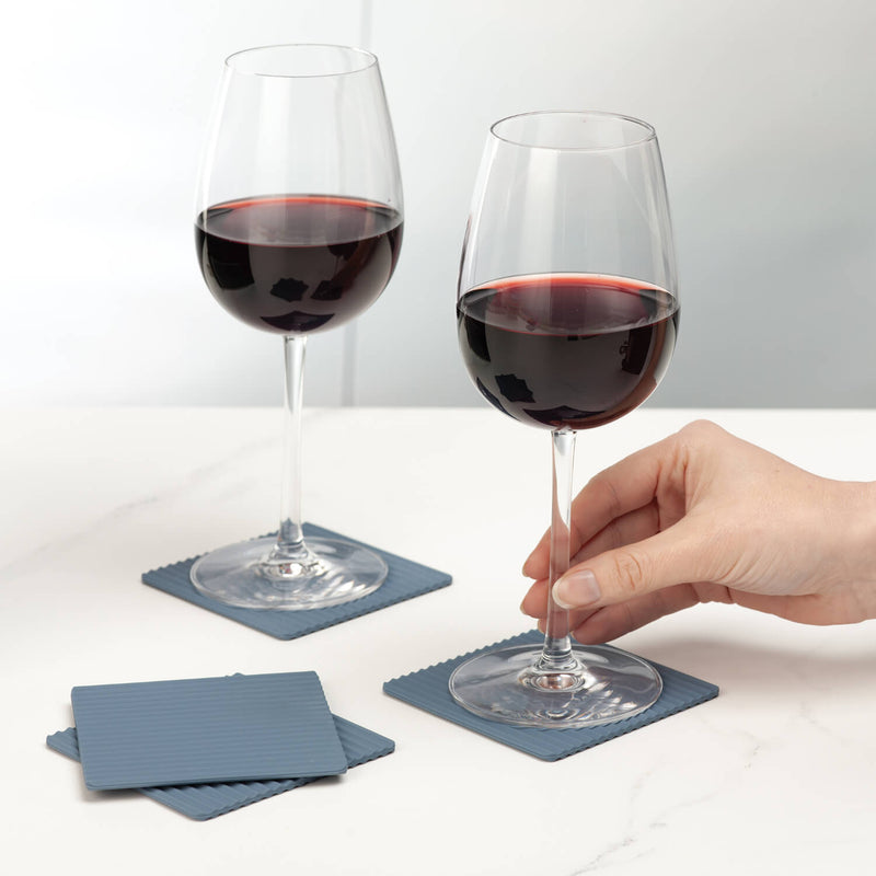 Zeal Set Of 4 Silicone Coasters - Duck Egg Blue