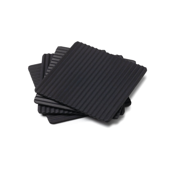 Zeal Set Of 4 Silicone Coasters - Black
