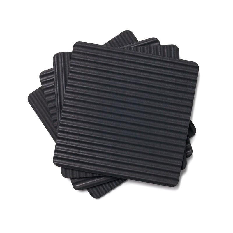 Zeal Set Of 4 Silicone Coasters - Black