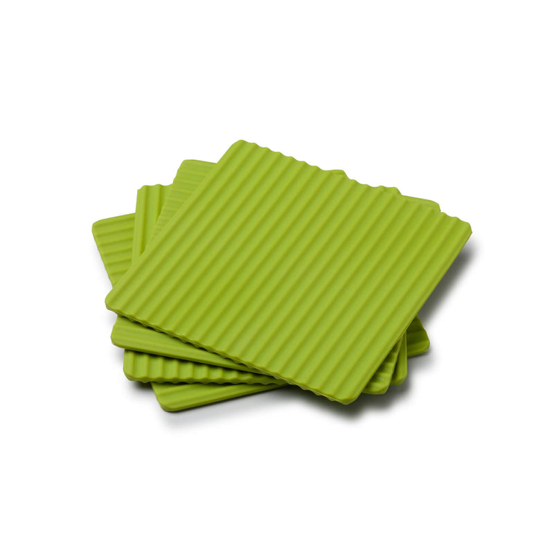 Zeal Set Of 4 Silicone Coasters - Neon Lime