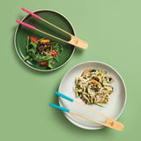 Zeal 25cm Bamboo & Silicone Kitchen Tongs - Provence Blue