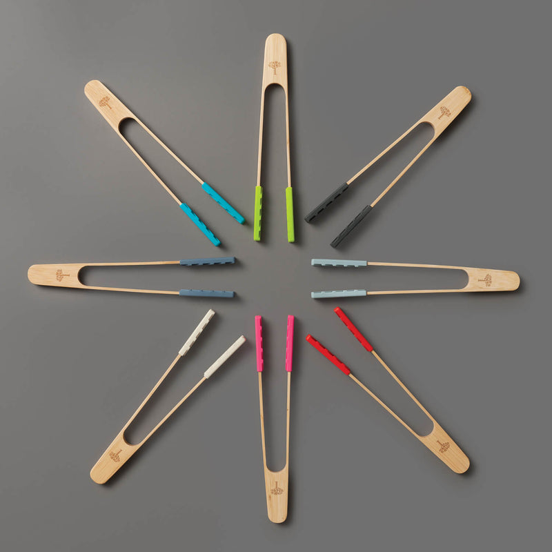 Zeal 25cm Bamboo & Silicone Kitchen Tongs - Provence Blue