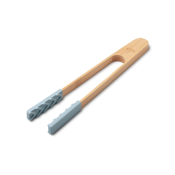 Zeal 25cm Bamboo & Silicone Kitchen Tongs - Duck Egg Blue