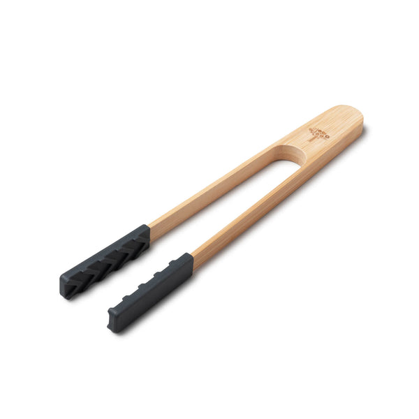 Zeal 25cm Bamboo & Silicone Kitchen Tongs - Dark Grey