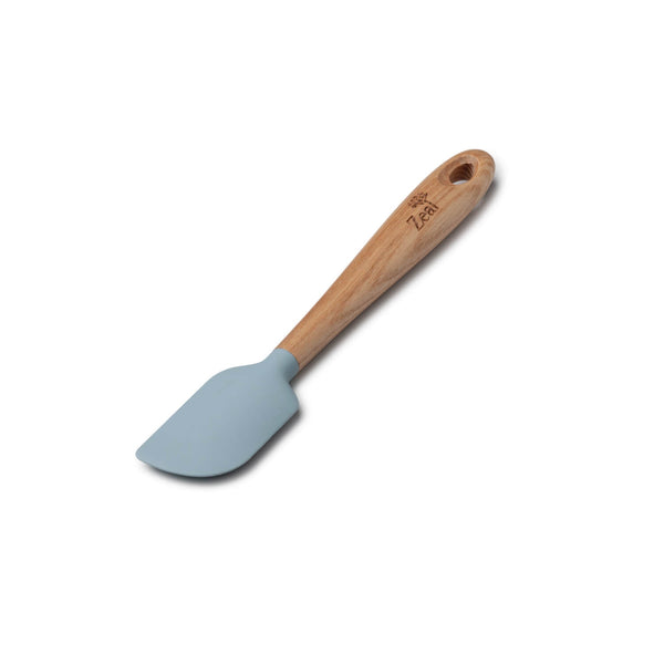 Zeal 19cm Silicone Mini Spatula with Ash Wood Handle - Duck Egg Blue