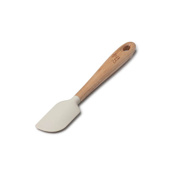 Zeal 19cm Silicone Mini Spatula with Ash Wood Handle - Cream