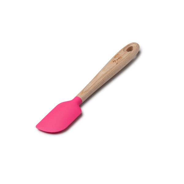 Zeal 19cm Silicone Mini Spatula with Ash Wood Handle - Neon Pink