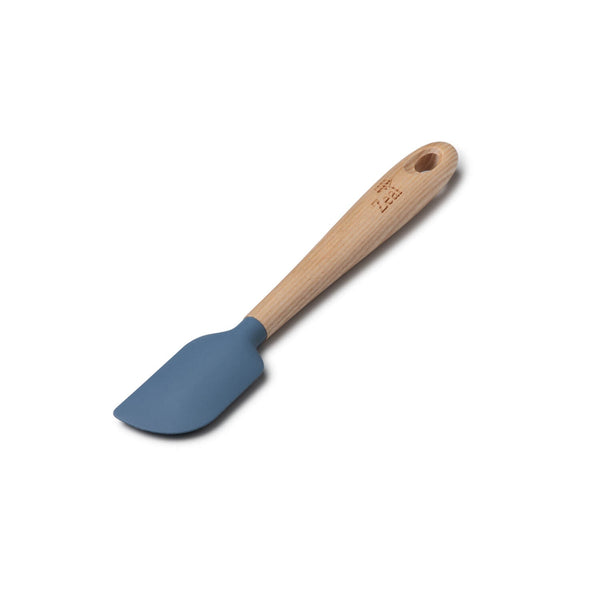 Zeal 19cm Silicone Mini Spatula with Ash Wood Handle - Provence Blue