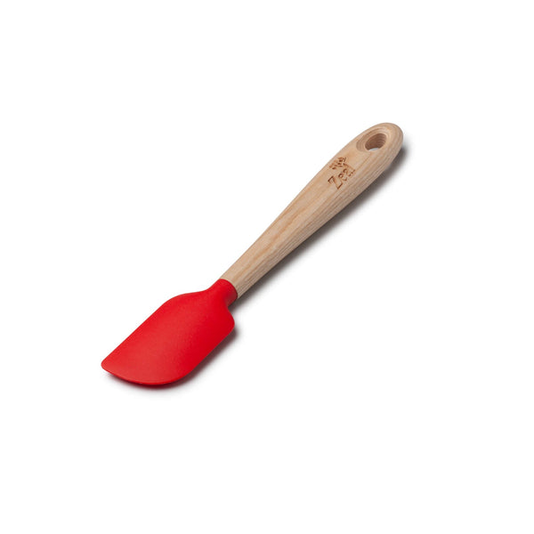 Zeal 19cm Silicone Mini Spatula with Ash Wood Handle - Red