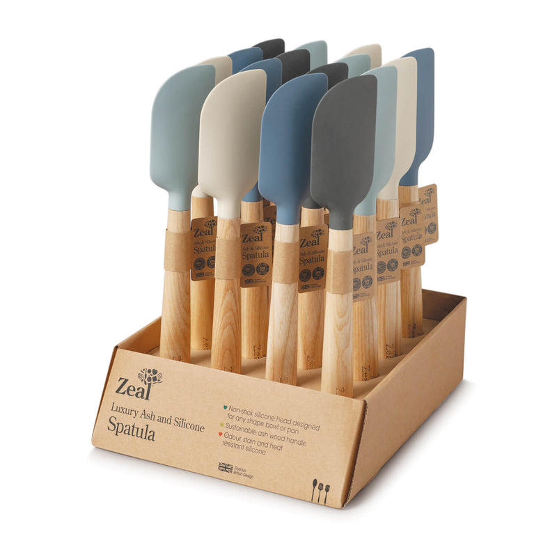 Zeal 25cm Silicone Spatula with Ash Wood Handle - Red
