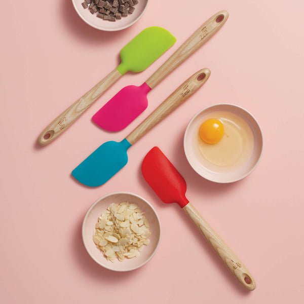 Zeal 25cm Silicone Spatula with Ash Wood Handle - Aqua
