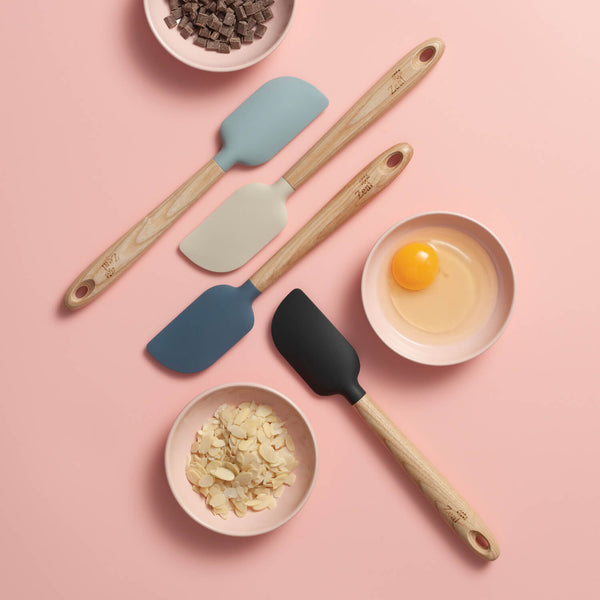Zeal 25cm Silicone Spatula with Ash Wood Handle - Cream