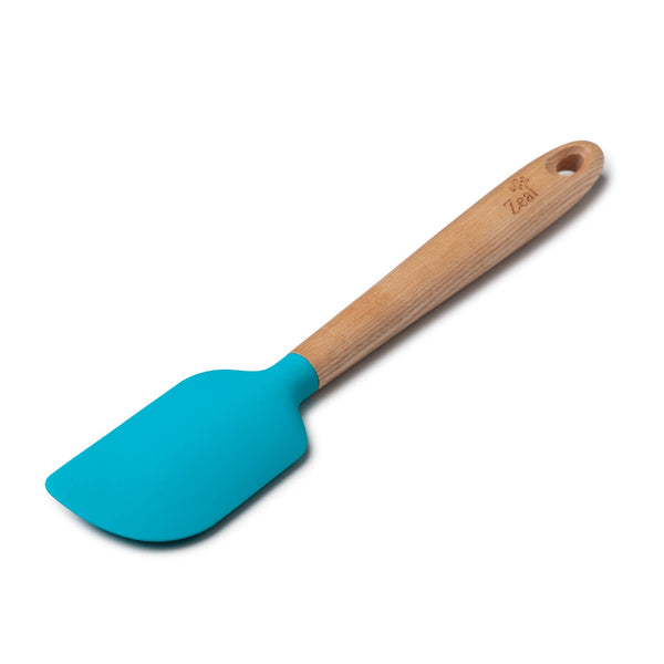 Zeal 25cm Silicone Spatula with Ash Wood Handle - Aqua