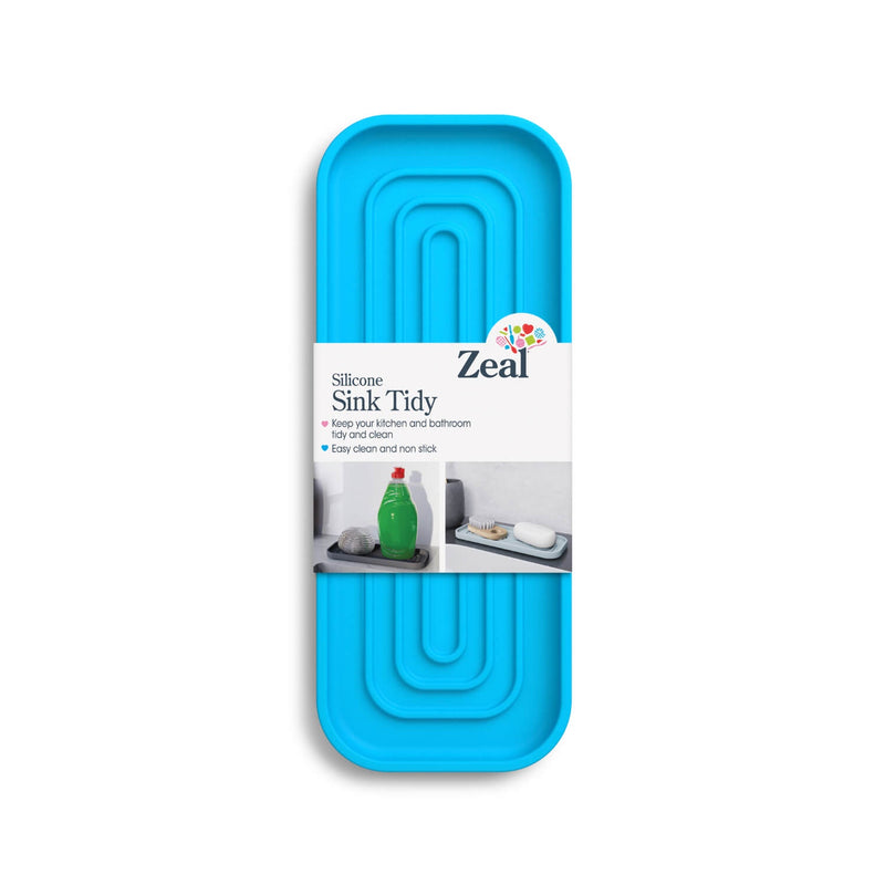 Zeal 23cm x 9cm Silicone Sink Tidy Mat - Aqua