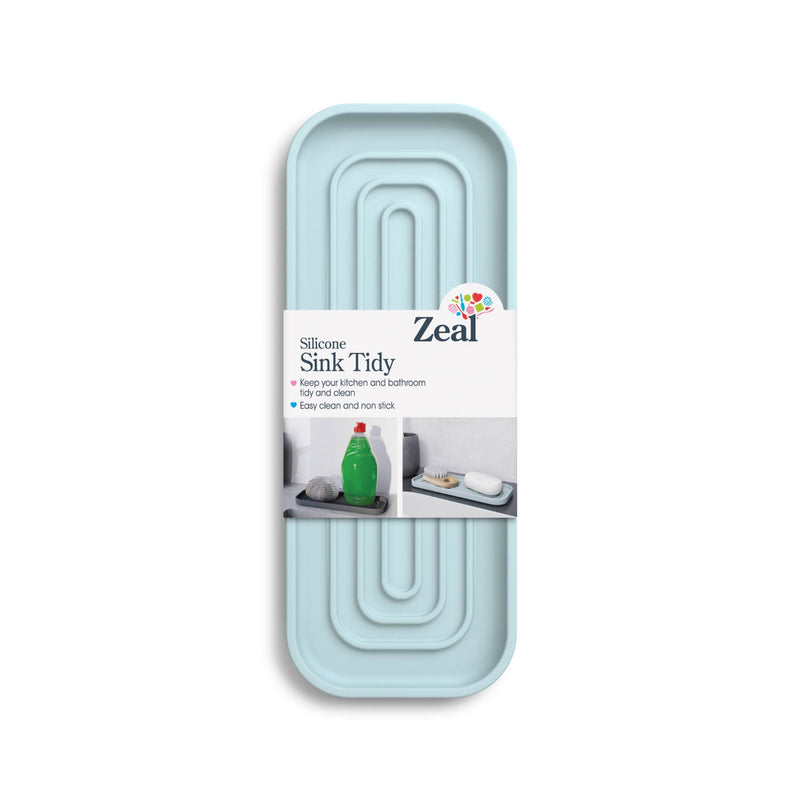 Zeal 23cm x 9cm Silicone Sink Tidy Mat - Duck Egg Blue