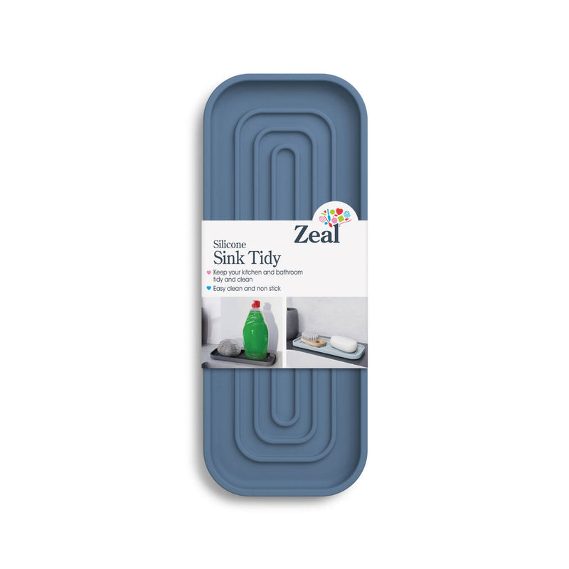 Zeal 23cm x 9cm Silicone Sink Tidy Mat - Provence Blue
