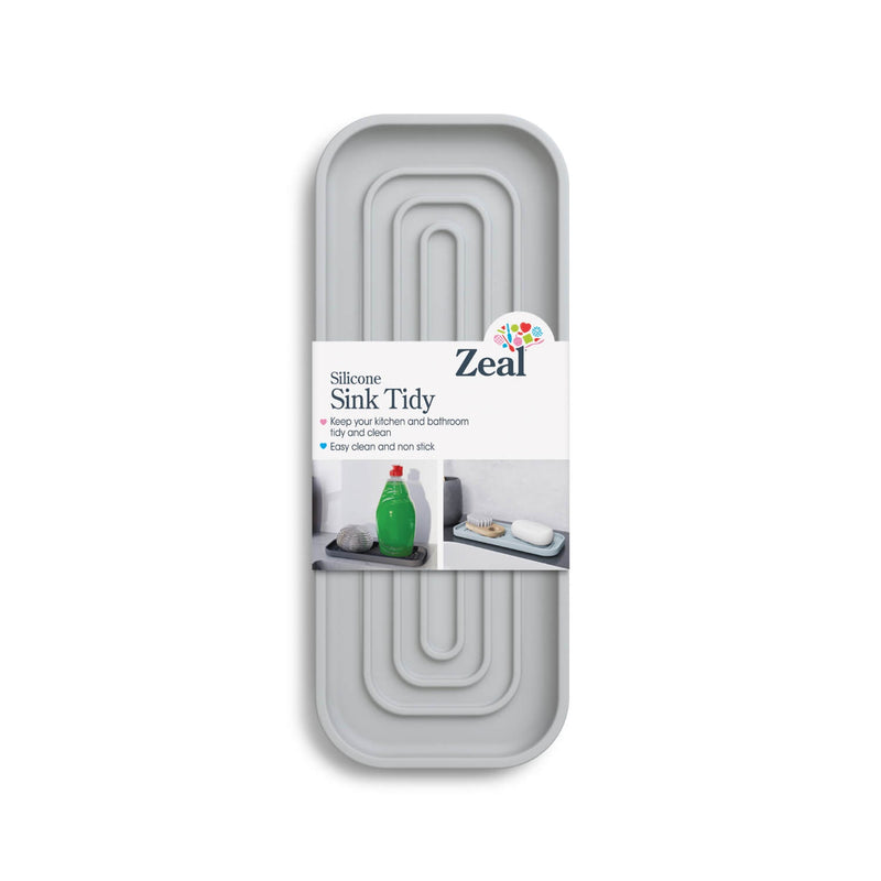 Zeal 23cm x 9cm Silicone Sink Tidy Mat - French Grey