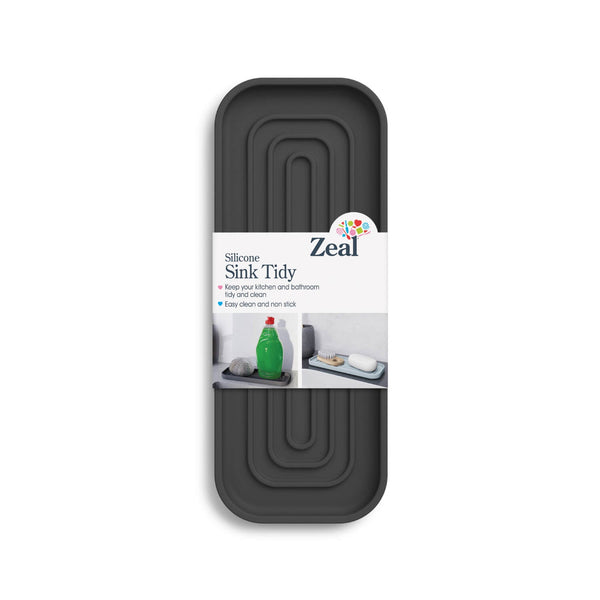 Zeal 23cm x 9cm Silicone Sink Tidy Mat - Dark Grey