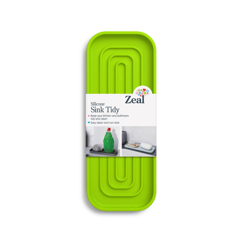 Zeal 23cm x 9cm Silicone Sink Tidy Mat - Neon Lime