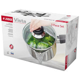 Judge Vista 3-Piece Stainless Steel Draining Saucepan Set