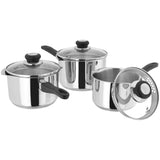 Judge Vista 3-Piece Stainless Steel Draining Saucepan Set
