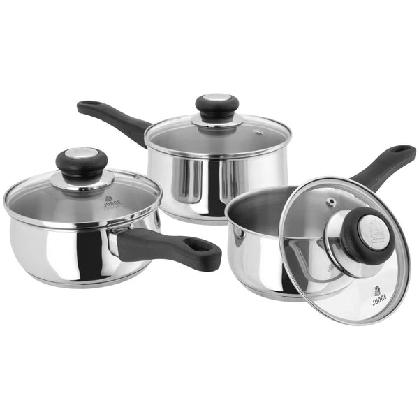 Judge Vista Stainless Steel 3-Piece Saucepan Set