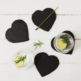 Selbrae House Set of 4 Slate Coasters - Heart