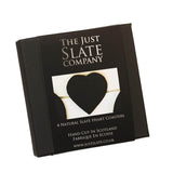 Selbrae House Set of 4 Slate Coasters - Heart