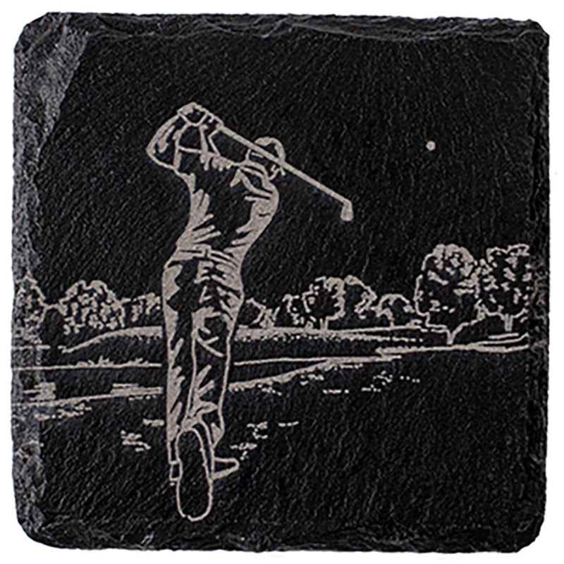 Selbrae House Slate Coaster - Golf