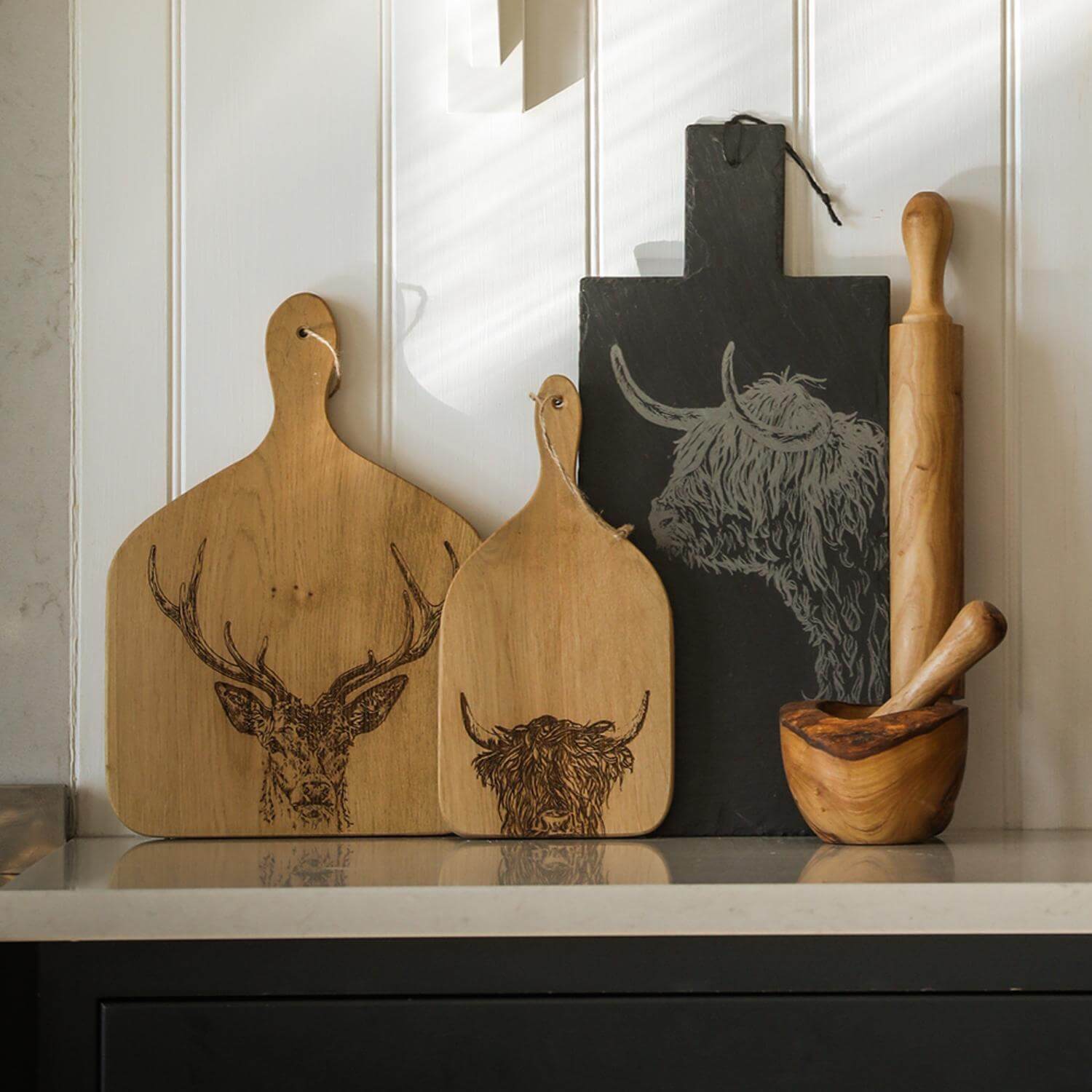 Buy Selbrae House | Large Slate Serving Paddle - Highland Cow – Potters ...