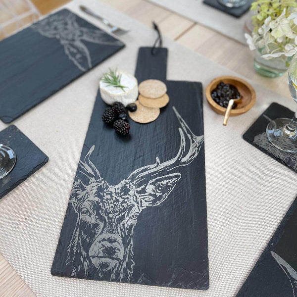 Selbrae House Large Slate Serving Paddle - Stag Prince