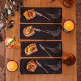 Selbrae House 4-Piece Mini Slate Cheese Board & Knife Set - Pheasant