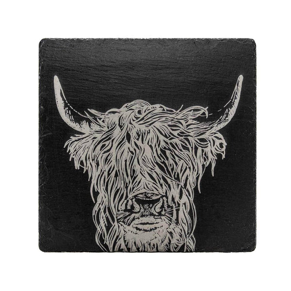 Selbrae House Slate Pot Stand - Highland Cow