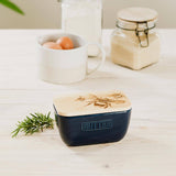 Selbrae House Blue Ceramic Butter Dish - Bee